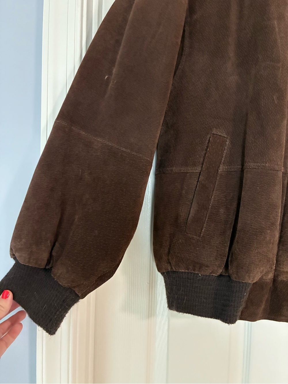 Basic Editions Men’s Brown Suede Bomber Jacket Size L - Picture 3 of 9